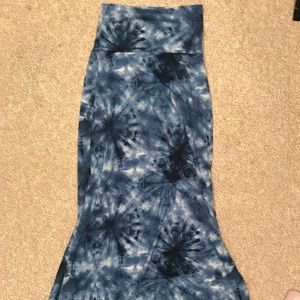 Blue tie dye maxi skirt